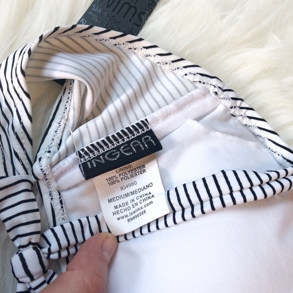 Black and White Stripe Bikini Top NWT - Picture 5 of 5